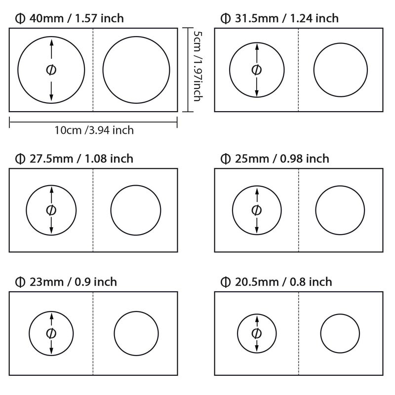 Favourde 300 Pieces Cardboard Coin Holder Flip Mega Assortment, 2 by 2 Inch for Coin Collection (6 Sizes) - Image 3
